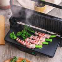 Jata Parrilla Eléctrica Grill de Asar 3 en 1 con Placa Superior Baja Recta 180° Para un Mejor Cocinado Placas mixtas 27 x 14 cm Presión de Asado Uniforme Antiadherente, Color Negro [Clase de eficiencia energética A] - GR266 - details 1