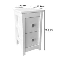 Maxia Market - Mueble Auxiliar Cajonera Estrecha de Madera de Pino Natural Color Blanco - details 0
