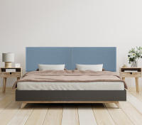 DHOME Cabecero de Lino Natural Liso Cabezal Tapizado Cama Dormitorio Moderno Top Trending (Azul Lino) - details 10