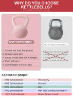ALLINLIFE Hot Selling Home Fitness Pesa Rusa 2kg, 4kg, 6kg, 8kg, 10kg, 12kgTraining Gym Strength Floor Protect PVC iron sand Soft Kettlebell,Superficie de Caucho Blando Pesa - details 12