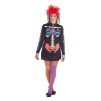 Disfraz adulto vestido esqueleto color mujer carnaval halloween Creaciones Llopis - details 0