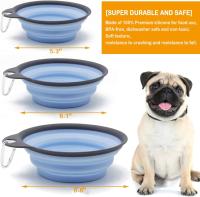 COTTECOTA-2 pzs Comederos Bebedero Plegable para Mascotas Perros Gatos Cuenco Portátil Silicona de Viaje Color Azar cuenco con mosquetones para gatos, perros y mascotas, plato - details 2