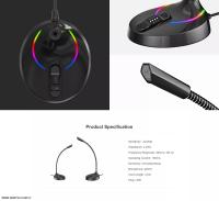 Havit GK55 Micrófono USB para juegos con botón de silencio y luz LED RGB, compatible con  PC, portátil, Mac, PS4, micrófono de sobremesa flexible, iluminación RGB, interruptor de mute, ideal para transmisiones en vivo y chat - details 0