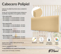 DHOME Cabecero de Polipiel o Tela AQUALINE Liso Cabeceros Cabezal Tapizado Cama Lujo (Vainilla Polipiel) - details 1