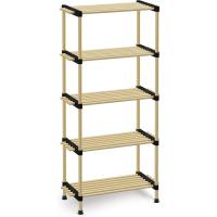 STARLEY-Organizador de estantes de almacenamiento de madera, fácil de instalar, estante de pie de baño, ligero, sin tornillos. 2, 3 ,4 y 5 niveles, unidades ajustables, unidad de estantería de pino de alta calidad - details 0