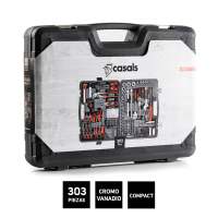 Casals - Caja de herramientas HH303 con 303 piezas, Maletín de plástico duro, bricolaje, reparaciones, brocas, llave inglesa, llaves de vaso, allen, destornilladores, alicates, metro, martillo y accesorios - details 2