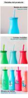 Pack de 4 a 24 unidades de agua para niños, botellas de cristal, regalos cumpleaños niños para invitados, detalles cumpleaños infantil invitados, regalos originales, Modelos surtidos, pajita incluída, Regalantes.com - details 2