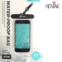 Funda bolsa impermeable acuática sumergible para movil Universal 10x16.7 cm, negra funda telefono smarphone negro y transparente sumergible verano playa piscina deportes nieve - details 3