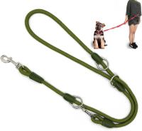 COTTECOTA-Correa de Fuerte de Perro para Perros Medianos y Grandes Gancho Giratoria 360º Correa de Perro Doble Ajustable Varias Posiciones Perro Mediano Grande 2 Dimensión  Elegir M/L Correa Lisa - details 9