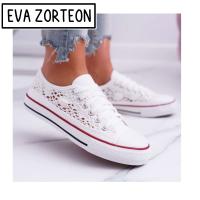 Zapatillas Mujer bajas   Encaje blanco, Zapatos deportivas plana de crochet. Elegante y femeninas para completar tus looks. - details 3