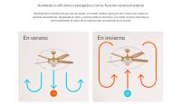 CREATE  - Ventilador Techo 40W Silencioso Ø132 cm - 6 velocidades, función verano / invierno - Cobre- WIND FLAT - details 0