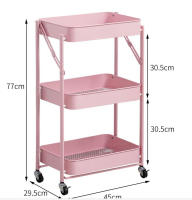 Estante de Plegable metal  almacenamiento giratorio con ruedas para frutas y verduras, estante de cocina, organizador, carrito, cesta estante muebles para el hogar muebles ruedas estante para cuarto de baño - details 3
