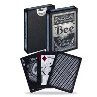 Fournier Bee USPCC Baraja poker Silver stinger Plata N.92 Diamante Magia Magos Trucos Adultos Acabado especial Espectáculo Cardistry Poquer Playa Piscina Camping Noche de fiesta Cartomagia Aprender Fácil Colección Coleccionable - details 0