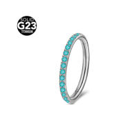 Anillo de aro g23 de titanio para el tabique, joyería para piercing para el cartílago de la oreja y el trago, 6-12 cz, 18/16g, 1 unidad - details 3