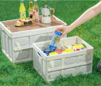 Caja de almacenamiento plegable de plástico para coche, organizador portátil de gran capacidad para libros, juguetes, armario, estuche apilable , aspecto fresco, enfriador para exteriores con bolsa impermeable - details 5