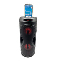 35x14cm Altavoces grandes de fiesta con micrófono, Barril de pistola para coche, carrito de karaoke, altavoz portátil con pantalla LED, barato - details 3