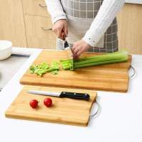 Tabla de cortar de cocina Tabla de corta de bambú rectangular de cortar Con colgante de Metal Para Cocina fruta verdura carne comida - details 2