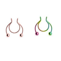 Piercing falso para el tabique, Aro para la nariz y el tabique, sin perforar, 2 piezas, 8/10mm, gran oferta - details 22