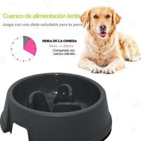 COTTECOTA- Comedero plástico Redondo para Mascotas Bol Mascotas Cuenco Agua Bebedero Plato Animales Comedero Gris Alimentacion Lenta 1.5 l - Diam27 x7.5 cm / 1 l - Diam 24 x 6.5 cm Comedero Antivoracidad Perro Bol Gato Cachorro Mascota. Ref. 16570 16571 - details 3