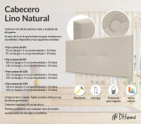 DHOME Cabecero de Lino Natural con Botones Cabezal Tapizado Cama Dormitorio Moderno TOP TRENDING - details 1