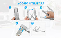 Soporte para portátiles Aluminio con soporte movil, Atril para ordenador en Aleación de Aluminio, diseño Plegable y fácil de Llevar, Incluye un Soporte Adicional para el móvil en ABS. Antideslizante, 6 Posiciones Portátil Plegable Plateado - details 9