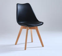 Juego de 6 sillas tulipán con patas de madera, mueble estilo nórdico medieval, con asiento acolchado de cuero sintético, para escritorio, comedor, dormitorio, balcón o restaurante BAR hosteleria, OFICINA Mesa de comedor nórdica cocina - details 2
