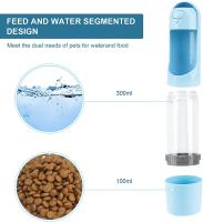 Bebedero de agua portátil para perro, cuencos para beber, dispensador de botella para alimentación de mascotas, alimentador para perros al Pasear, 300ml + 100ml ROSA - details 4