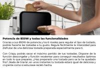 Mellerware - Tostadora Crispy! 850W. Diseño acero inoxidable, 2 rebanadas 14x4 cm, tostador de pan, recalienta y descongela, eléctrica, bandeja recogemigas, tostadas, desayuno, merienda, accesorios cocina - details 3