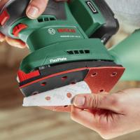 Bosch lijadora a batería UniversalSander 18V-10 (sin batería; sistema de 18 voltios; para bricolaje en madera; con 32 papeles de lija; en embalaje de cartón) - details 3