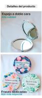 Pack de 6 a 24 unidades de Espejo de bolsillo, 3 modelos florales, Decorados con frases, Detalles invitados para bautizo, Detalles para bodas invitados, Detalles dama de honor, Recuerdos de boda, Regalantes.com - details 2