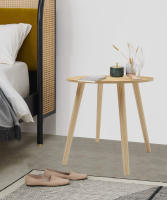 Mesa Auxiliar, Mesa Salón de Centro, Mesita de Noche, para Dormitorio, Sala de Estar, Montaje Sencillo Redondo Diam 48 x 46 cm - details 1
