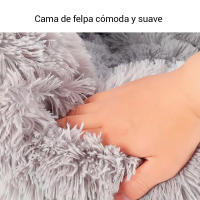 Cama Donut para Mascotas, Cesto Suave Felpa Piel Sintética Pelusa, Cómoda y Lavable, Cojín Mascotas Redondo Relajante - details 1
