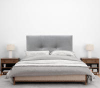 DHOME Cabecero de Polipiel o Tela Acualine Liso con Botones Tapizado Colores Cabezal Lujo Cama Dormitorio Moderno Acolchado (Gris Tela) - details 4
