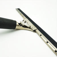 Limpiacristales profesional de acero inoxidable, 35cm de ancho, rasqueta limpia cristales para ventanas, espejos, mamparas de duchas, parabrisas. Mango de goma antiadherente. Limpiador de ventanas con goma intercambiable. - details 1