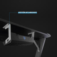 Coolbox Mesa Gaming Deepmaster II con Iluminación LED-RGB, Textura de Fibra de Carbono, Repositorio para Auriculares y Soporte para Vasos, Escritorio Gaming 120x60x74 Cm - details 3
