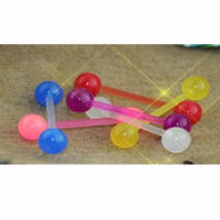 2 unids/lote de piercing de estilo indio luminoso, 1,6x19x6mm, piercing de lengua de barra recta, joyería corporal acrílica de calibre 14, anillo tragus - details 8