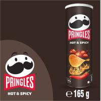 Patatas Pringles Hot & Spicy - Snack de patatas fritas - Aperitivo a base de patata frita, de forma redonda y con sabor picante. Se sirve en una lata con tapadera - Pack de 6 unidades de 165gr cada una - details 1