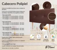 DHOME Cabecero de Polipiel o Tela AQUALINE Pro cabeceros Cabezal tapizado Cama Lujo (Chocolate Polipiel) - details 7