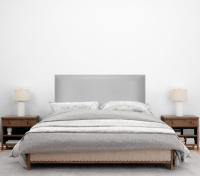 DHOME Cabecero de Polipiel o Tela AQUALINE Liso Cabeceros Cabezal Tapizado Cama Lujo (Gris Claro Polipiel) - details 2