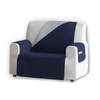 NQT Funda Cubre Sofa - Protector Sofá Reversible Bicolor con Bolsillos Laterales, Diseño Antideslizante, Antimanchas, Lavable a Máquina para Sofa de 1 2  3 4 L Plaza Azul Rojo Granate Gris Oscuro - details 0
