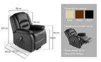 Eco-De Sillón de Masaje Levantapersonas Maximum. 9 Modos de Masaje, Sistema Elevador por botonera con USB y Leds (Marrón) - details 4