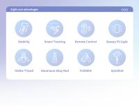 Estabilizador de Movil,Estabilizador de Cardán con Luz para Video de Vlog/Youtube/TikTok con Inalámbrico rotación automática de 360° y Modo de Escena con App - details 1