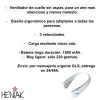 Ventilador de cuello portátil sin aspas, suave brisa, 3 velocidades ajustables - details 2