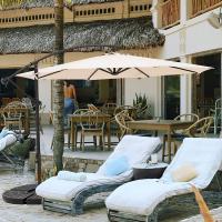 Sombrilla Parasol Excéntrico ø 300 cm Estructura Aluminio Tela de Poliéster de 180g/m² Terraza Jardin Camping Playa - details 8