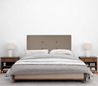 DHOME Cabecero de Polipiel o Tela Acualine con 2 Hileras de Botones Colores Cabezal Tapizado Cama Lujo (Tierra Tela) - details 2