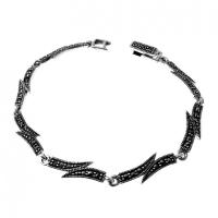 MINOPLATA Pulsera estilo vintage de Plata de ley envejecida y Marcasitas - details 0