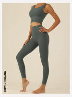 Pantalones ajustados para mujer, mallas suaves de Fitness y Yoga, color melocotón HLL - details 10