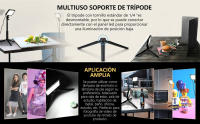 Kit Iluminación Fotografía Vídeo 5600K, Pack de 2 Luces de Cámara USB Ajustable con Trípode Ajustable y Filtros de Color, Iluminación de Estudio para Fotos de Mesa, Ángulo Bajo, Videoconferencia, Zoom, Youtube, Tiktok - details 3
