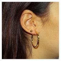 S&LE CHIC® Pendiente Aro Circular Plano para Mujer en Acero Inoxidable - details 0