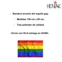 Bandera orgullo gay 150 cm x 90 cm Heniak Store rainbow de tela tipo poliester lgtbiq arcoiris rainbow multicolor pride homosexual lesbiana - details 2